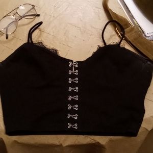 Black cropped tank top